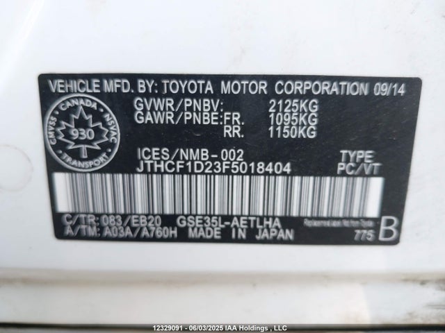 JTHCF1D23F5018404 Lexus 4gr-fse