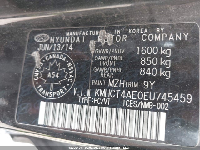 KMHCT4AE0EU745459 Hyundai dohc gdi gamma