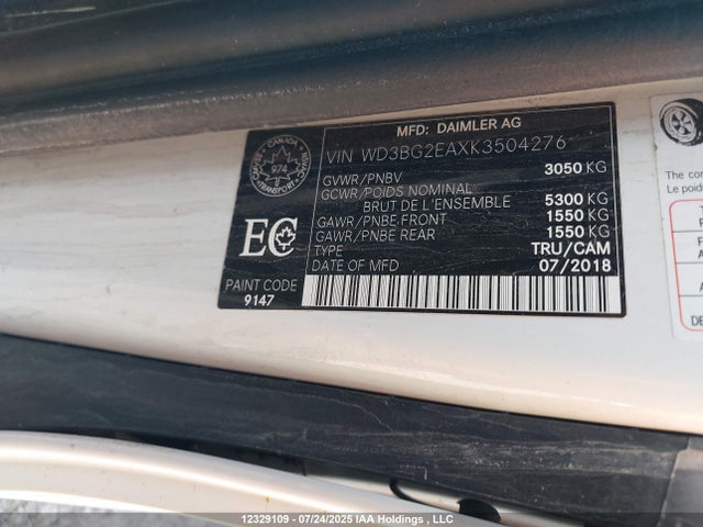 WD3BG2EAXK3504276 Mercedes-Benz m274