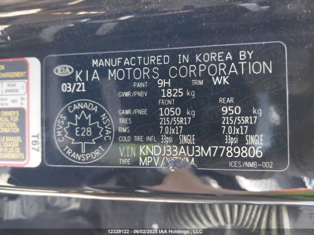 KNDJ33AU3M7789806 KIA mpi nu