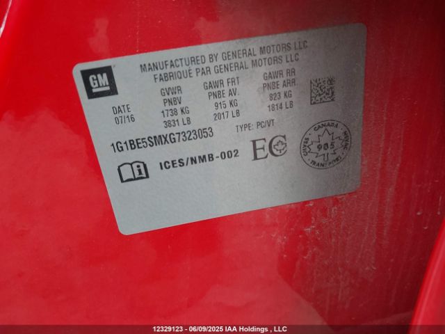 1G1BE5SMXG7323053 Chevrolet le2 - di: direct injection, alum, vvt, gen i, gmna