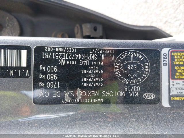 3KPFK4A72JE251781 KIA mpi nu