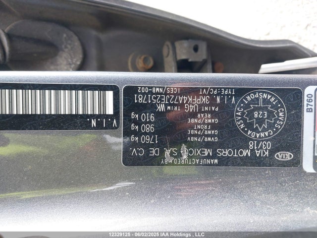 3KPFK4A72JE251781 KIA mpi nu