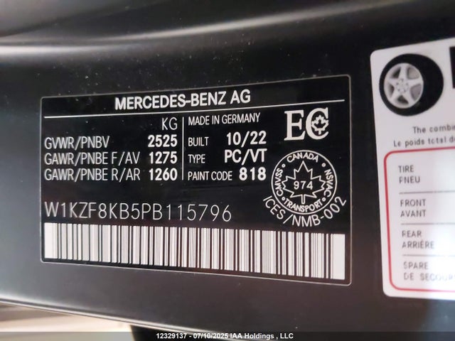 W1KZF8KB5PB115796 Mercedes-Benz m177