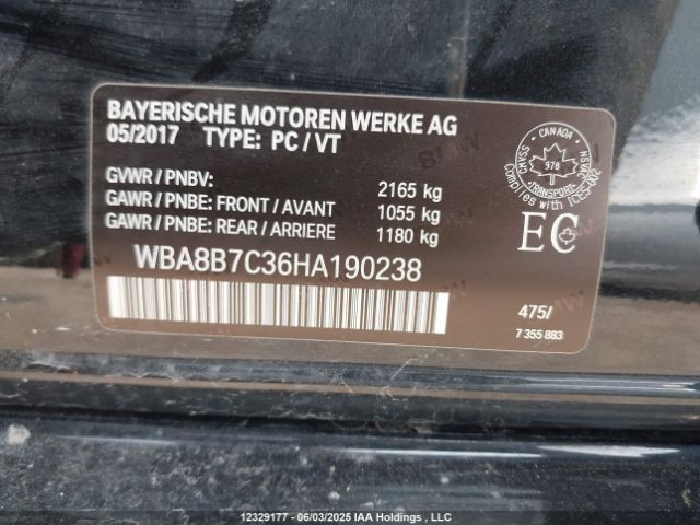 WBA8B7C36HA190238 BMW 2017