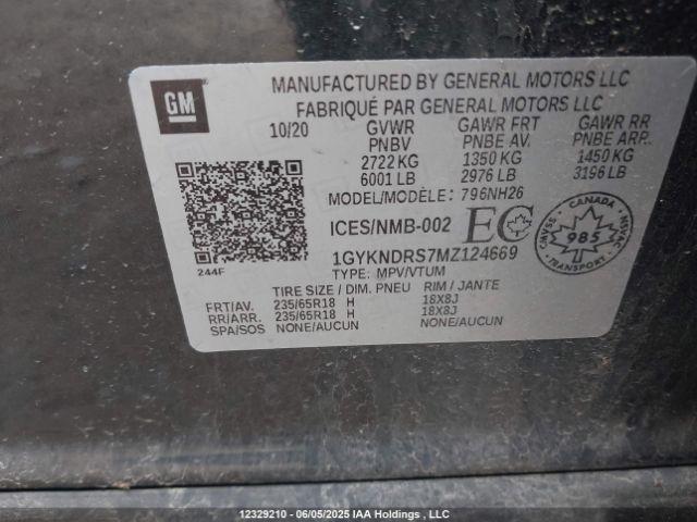 1GYKNDRS7MZ124669 Cadillac lgx