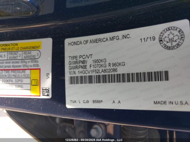 1HGCV1F52LA802086 Honda l15be