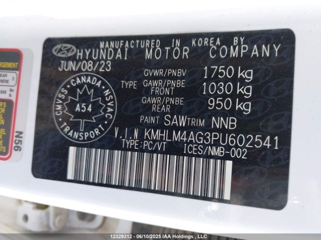 KMHLM4AG3PU602541 Hyundai ELANTRA SEL