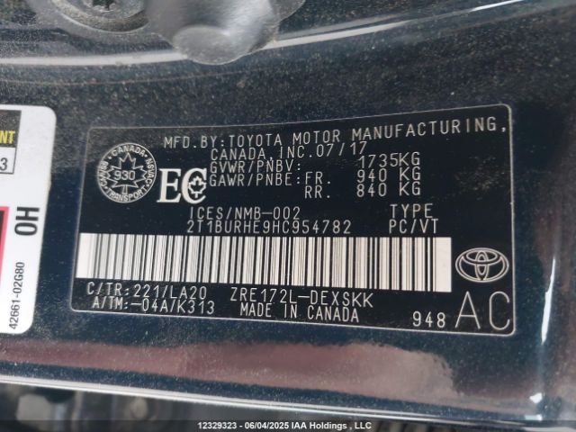 2T1BURHE9HC954782 Toyota 2zr-fe