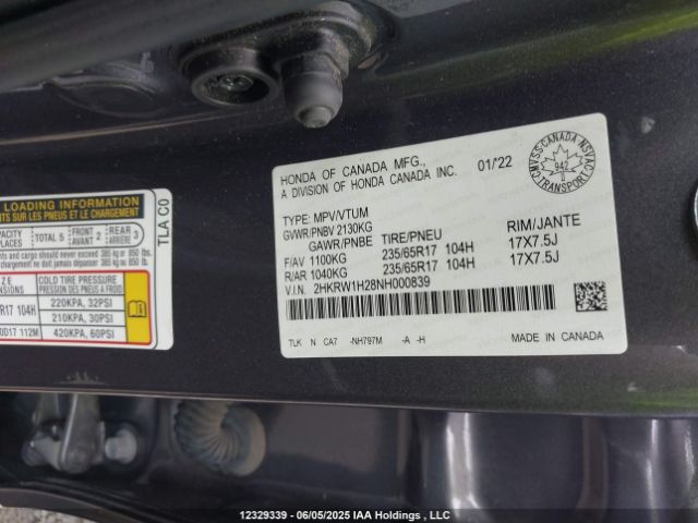 2HKRW1H28NH000839 Honda l15be