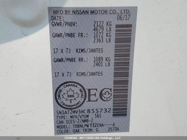 5N1AT2MV3HC855732 Nissan Rogue