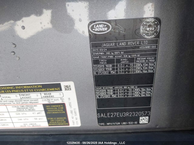 SALE27EU3R2320573 Land Rover aj120