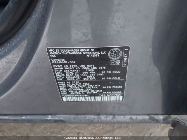 1V2FR2CA8PC527940 Volkswagen 3.6 fsi