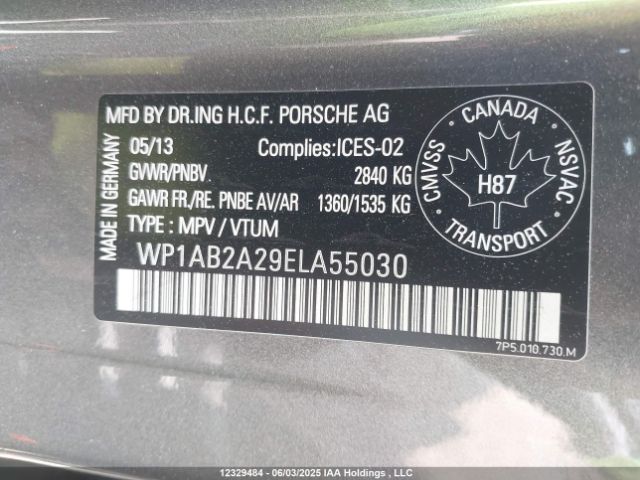 WP1AB2A29ELA55030 Porsche Cayenne