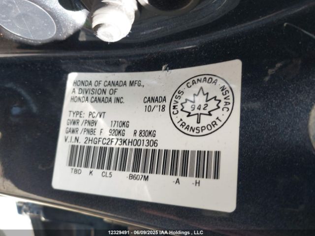2HGFC2F73KH001306 Honda k20c2