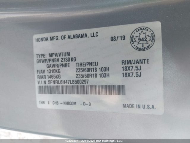 5FNRL6H47LB500297 Honda j35y7