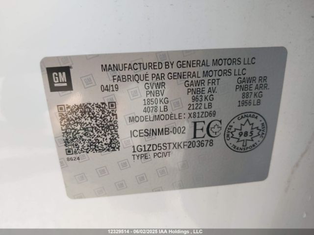 1G1ZD5STXKF203678 Chevrolet MALIBU LT