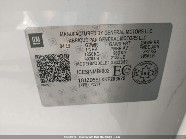1G1ZD5STXKF203678 Chevrolet MALIBU LT