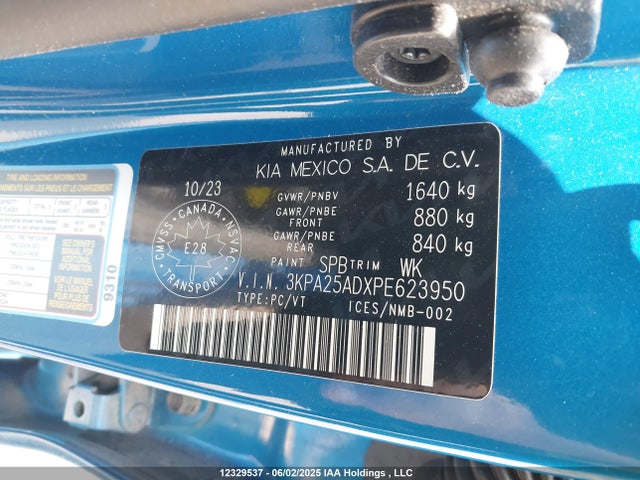 3KPA25ADXPE623950 KIA mpi gamma ii
