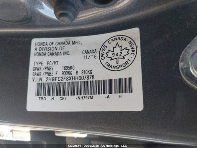 2HGFC2F8XHH007878 Honda CIVIC EX