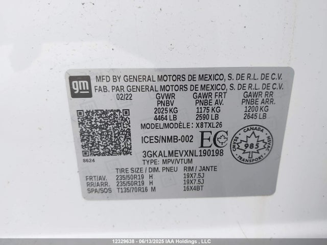 3GKALMEVXNL190198 GMC lyx