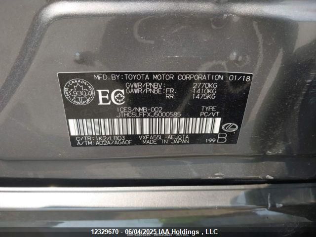 JTHC5LFFXJ5000585 Lexus v35a-fts