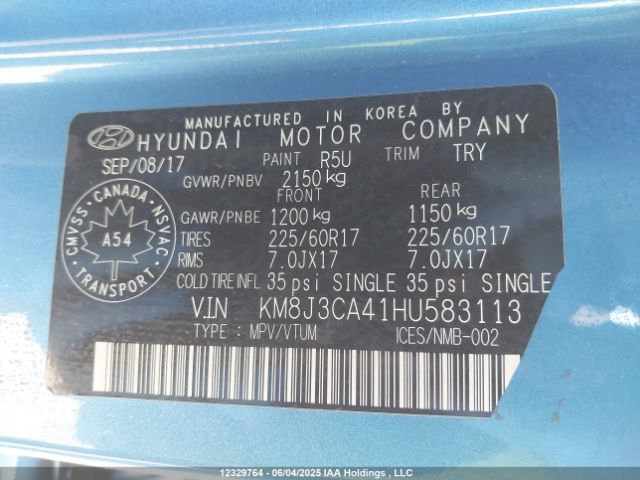 KM8J3CA41HU583113 Hyundai gdi nu