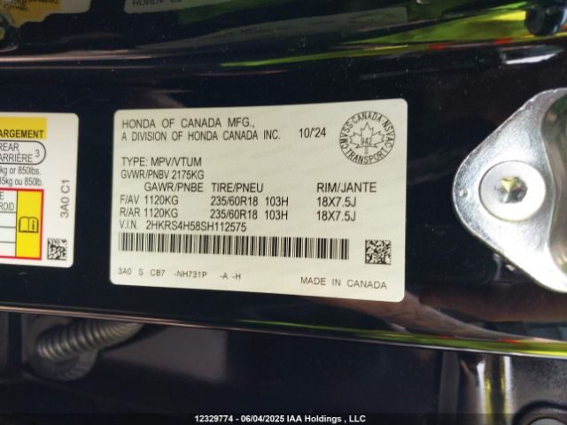 2HKRS4H58SH112575 Honda l15be