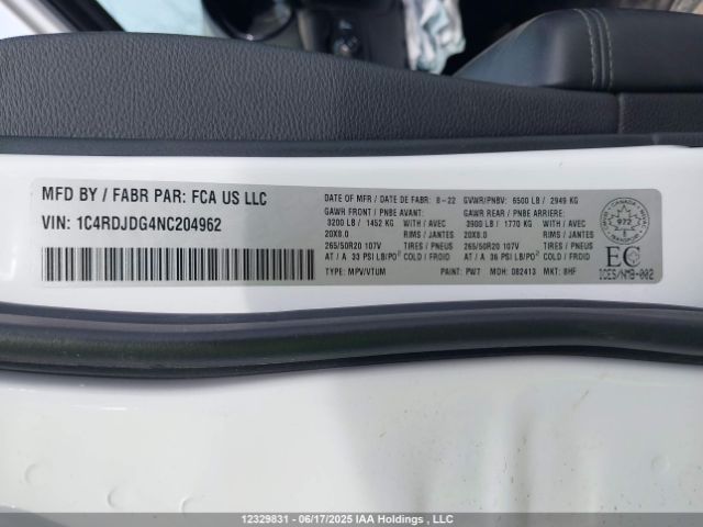 1C4RDJDG4NC204962 Dodge 2022