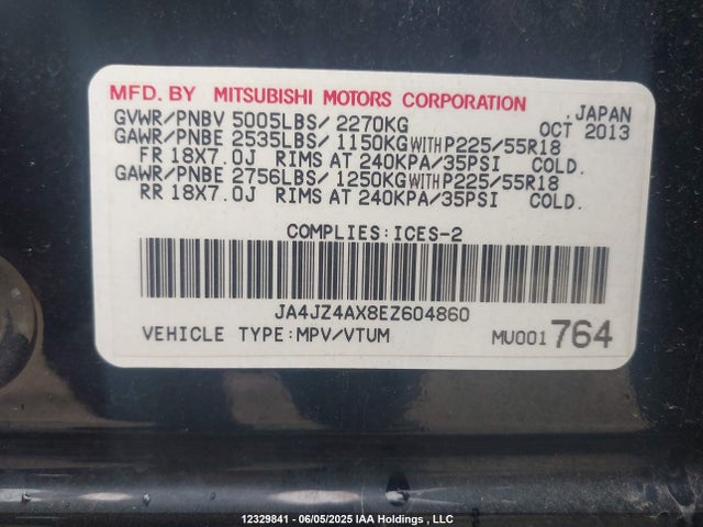 JA4JZ4AX8EZ604860 Mitsubishi sohc mivec