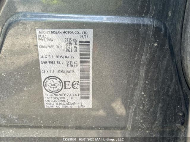 5N1DR2MM2HC674141 Nissan 2017