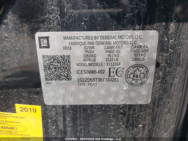 1G1ZD5ST3KF104281 Chevrolet lfv - direct injection, variable valve timing, gen 1