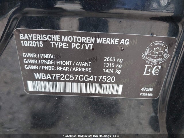 BMW 750i 2016 WBA7F2C57GG417520 Image 9