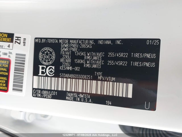 5TDABAB60SS008251 Lexus t24a-fts