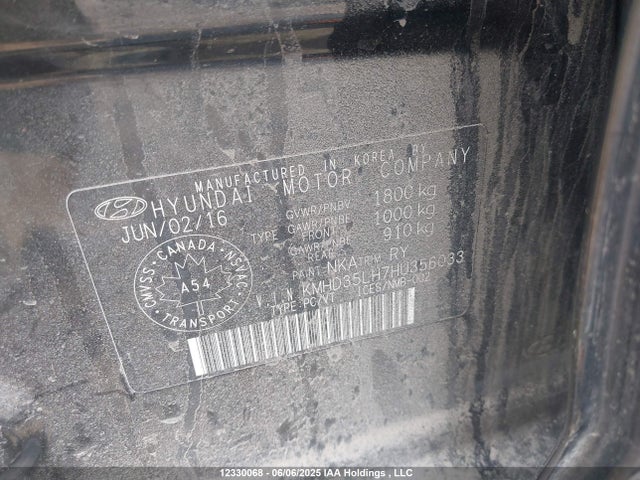 KMHD35LH7HU356033 Hyundai 2017