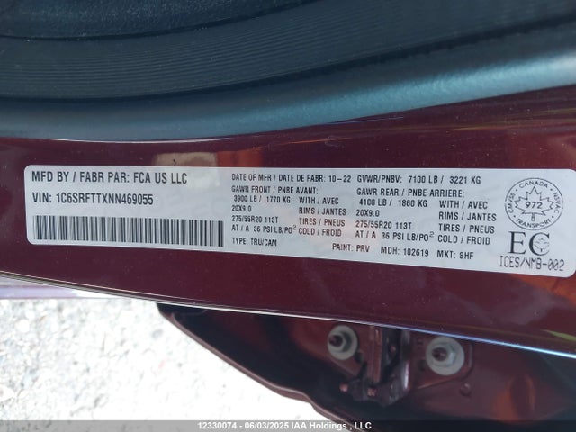 RAM 2022 2022 1C6SRFTTXNN469055 Image 9