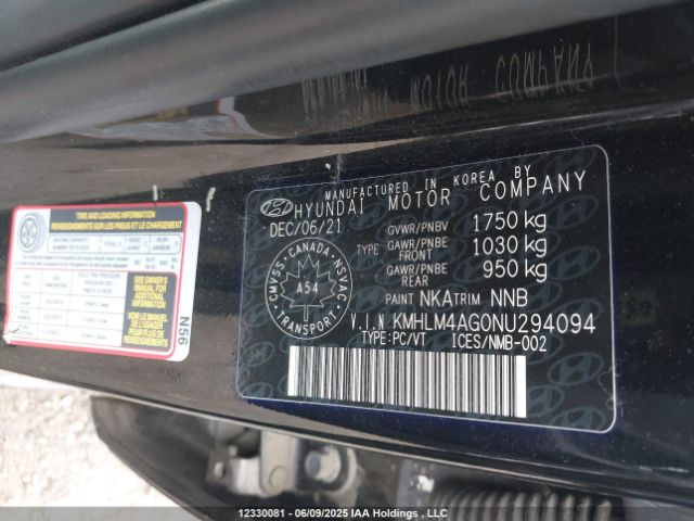 KMHLM4AG0NU294094 Hyundai mpi nu pe