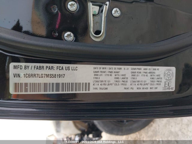 RAM 1500 2021 1C6RR7LG7MS581917 Image 9