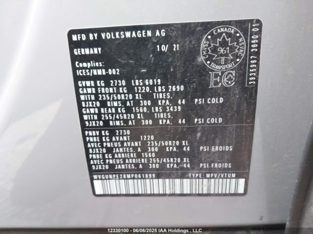 WVGUNPE28MP061899 Volkswagen ID.4 PRO