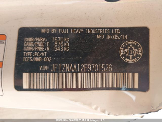 JF1ZNAA12F9701526 Scion 2000cc na