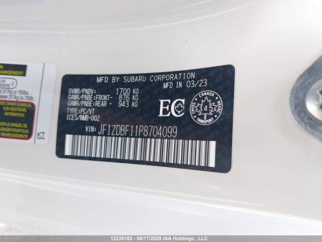 JF1ZDBF11P8704099 Subaru na
