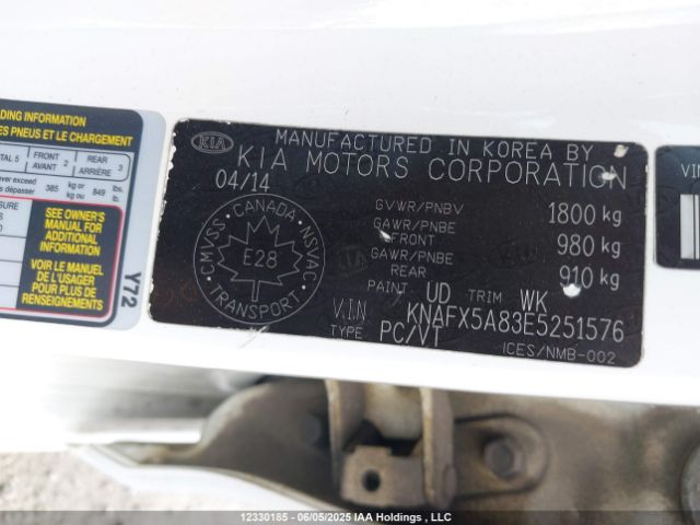 KNAFX5A83E5251576 KIA Forte