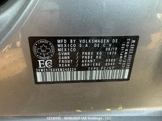 3VWE57BU4KM246224 Volkswagen 1.8 tsi