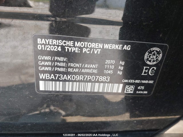 WBA73AK09R7P07883 BMW 2024