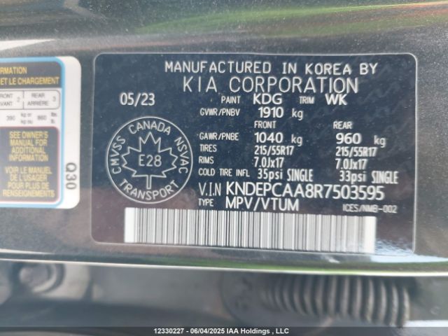 KNDEPCAA8R7503595 KIA nu mpi