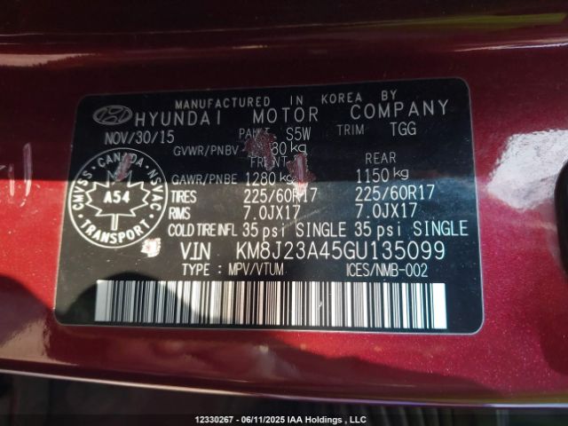 KM8J23A45GU135099 Hyundai Tucson