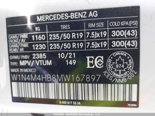 W1N4M4HB8MW167897 Mercedes-Benz m260