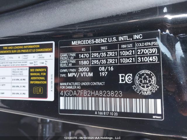 4JGDA7FB2HA823823 Mercedes-Benz m157