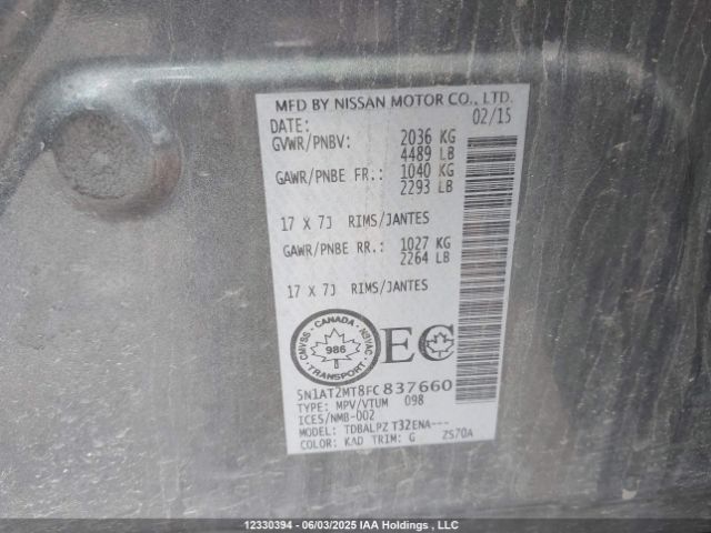 5N1AT2MT8FC837660 Nissan Rogue