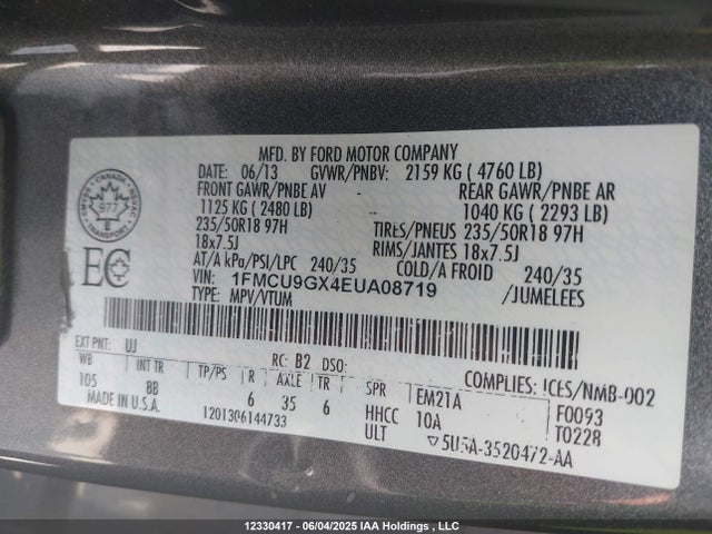1FMCU9GX4EUA08719 Ford Escape
